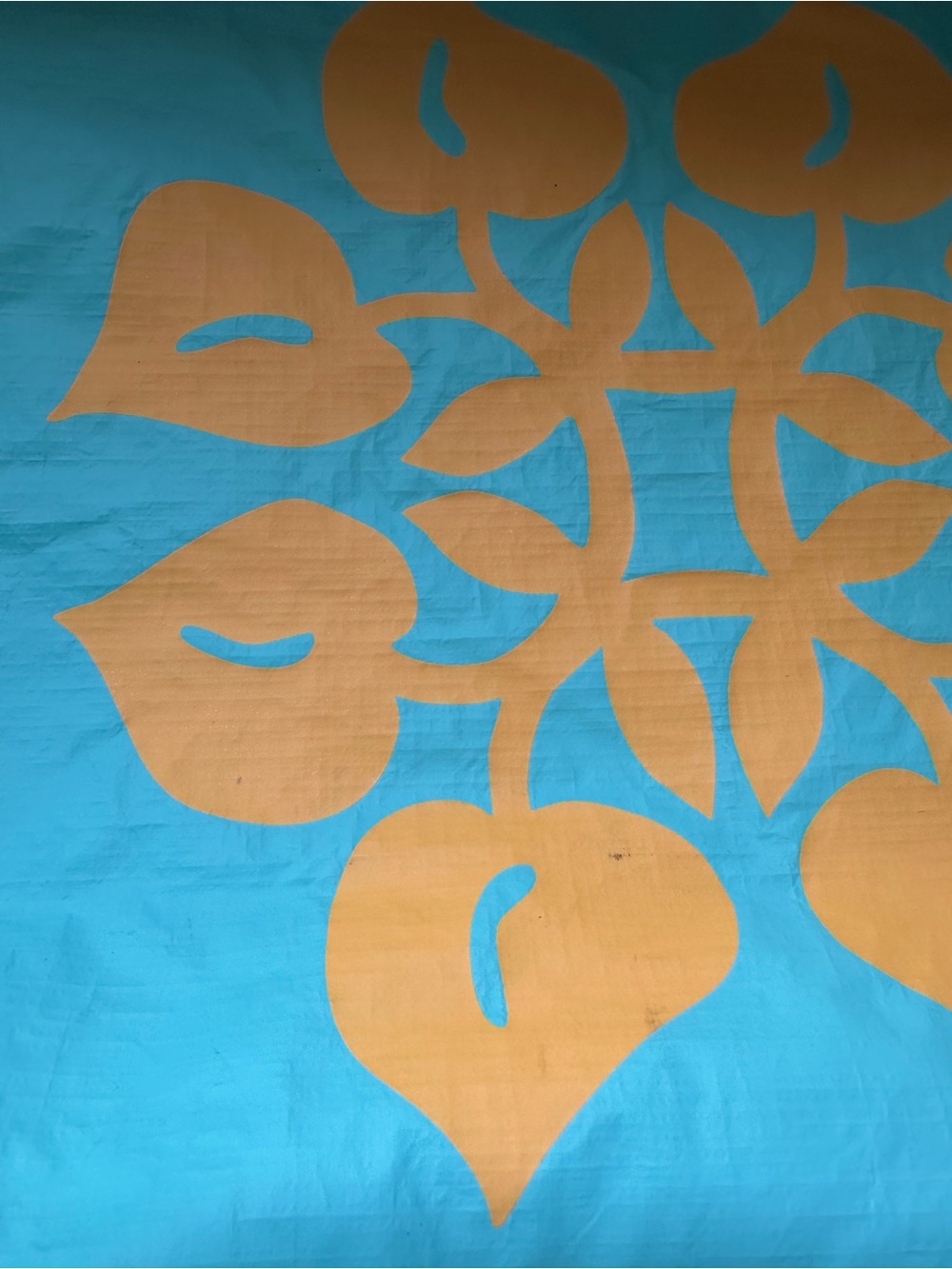 ALOHA Collection Turquoise Tote with Orange Floral Motif - Picture 3 of 13